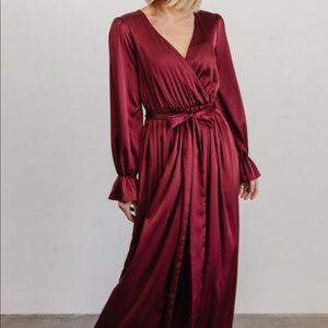 Baltic Born Holly Satin Maxi Dress | Cranberry